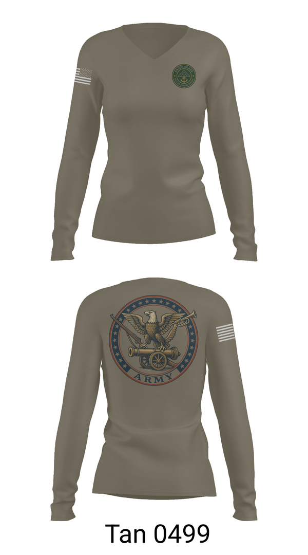 Womens Long Sleeve Vneck Shirt, Military Funeral Honors, , Teamtime, Team time, sublimation, custom sports apparel, team uniforms, spirit wear, spiritwear, sports uniforms, custom shirts, team store, custom team store, fundraiser sports, apparel fundraiser