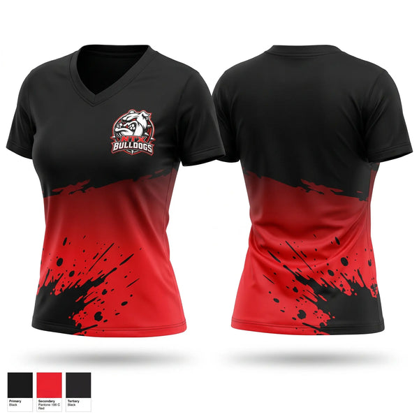 Womens Short Sleeve Vneck Shirt, NTX Bulldogs, Baseball, Teamtime, Team time, sublimation, custom sports apparel, team uniforms, spirit wear, spiritwear, sports uniforms, custom shirts, team store, custom team store, fundraiser sports, apparel fundraiser