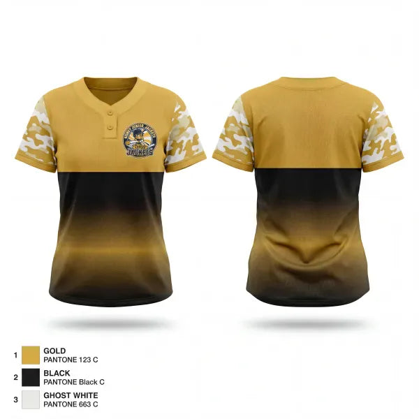 Two Button Softball Jersey, Sidney junior jackets, Softball, Teamtime, Team time, sublimation, custom sports apparel, team uniforms, spirit wear, spiritwear, sports uniforms, custom shirts, team store, custom team store, fundraiser sports, apparel fundraiser