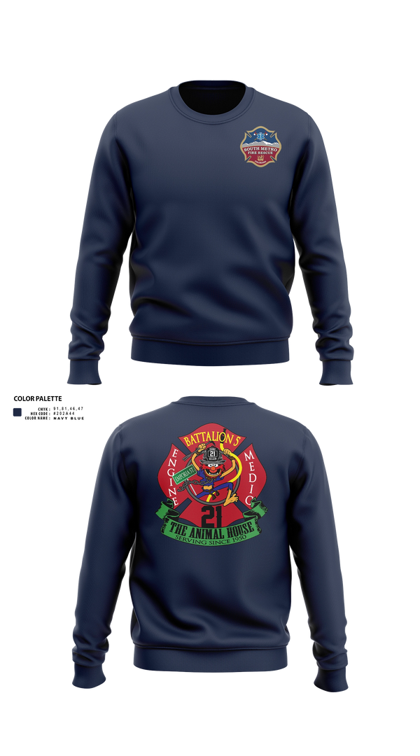 Crew Neck Sweatshirt, The animal house, Fire Department, Teamtime, Team time, sublimation, custom sports apparel, team uniforms, spirit wear, spiritwear, sports uniforms, custom shirts, team store, custom team store, fundraiser sports, apparel fundraiser