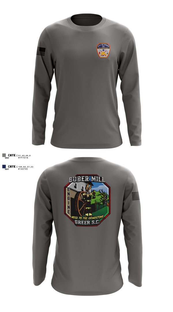 Long Sleeve Performance Shirt, City Of Greer FD, Fire Department, Teamtime, Team time, sublimation, custom sports apparel, team uniforms, spirit wear, spiritwear, sports uniforms, custom shirts, team store, custom team store, fundraiser sports, apparel fundraiser