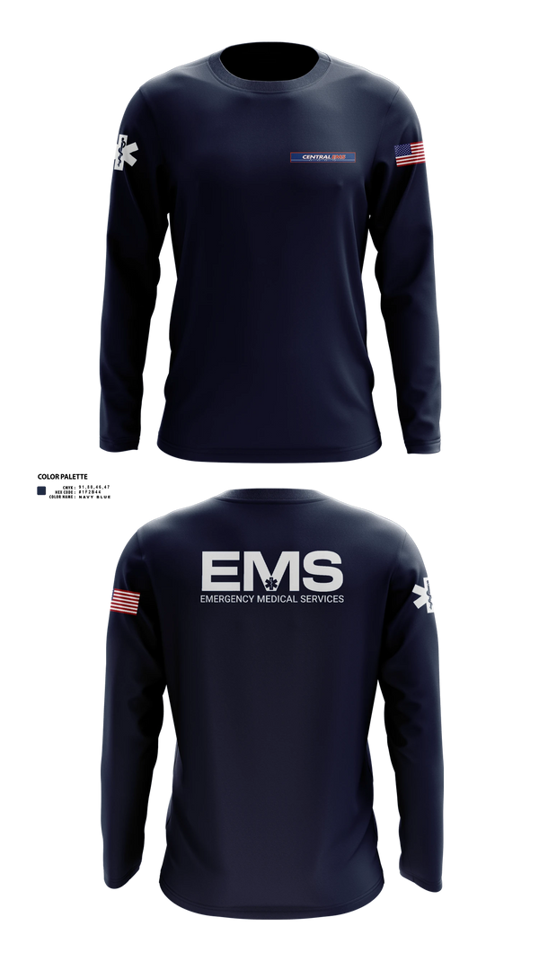 Long Sleeve Performance Shirt, Central EMS, EMS/EMT, Teamtime, Team time, sublimation, custom sports apparel, team uniforms, spirit wear, spiritwear, sports uniforms, custom shirts, team store, custom team store, fundraiser sports, apparel fundraiser
