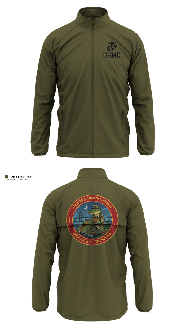 Windbreaker without hood, 4th Medical Logistics Company, Marines, Teamtime, Team time, sublimation, custom sports apparel, team uniforms, spirit wear, spiritwear, sports uniforms, custom shirts, team store, custom team store, fundraiser sports, apparel fundraiser