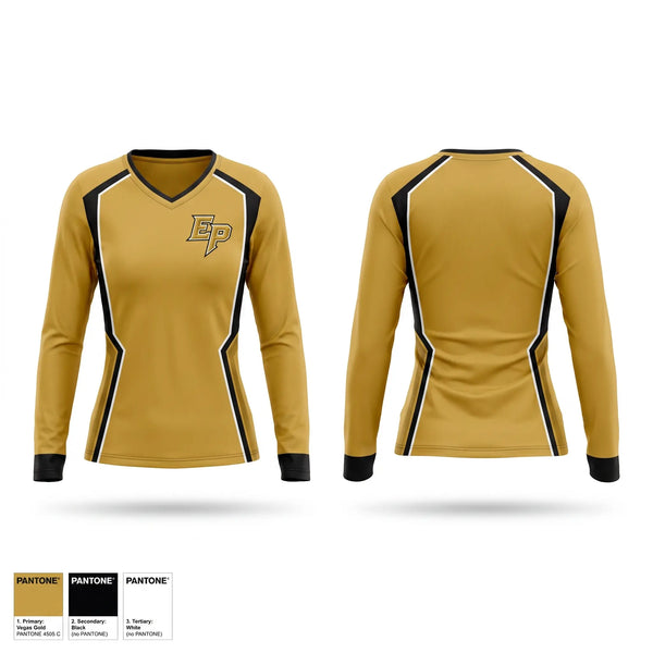 Womens Long Sleeve Vneck Shirt, Elite Prime, Baseball, Teamtime, Team time, sublimation, custom sports apparel, team uniforms, spirit wear, spiritwear, sports uniforms, custom shirts, team store, custom team store, fundraiser sports, apparel fundraiser