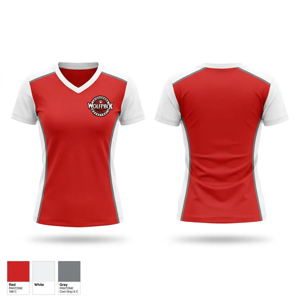 Womens Short Sleeve Vneck Shirt, Laingsburg Wolfpack, Men's Basketball, Teamtime, Team time, sublimation, custom sports apparel, team uniforms, spirit wear, spiritwear, sports uniforms, custom shirts, team store, custom team store, fundraiser sports, apparel fundraiser
