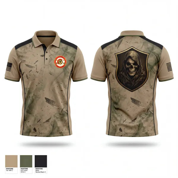 Short Sleeve Performance Polo, E Trp, 6-1 CAV, Army, Teamtime, Team time, sublimation, custom sports apparel, team uniforms, spirit wear, spiritwear, sports uniforms, custom shirts, team store, custom team store, fundraiser sports, apparel fundraiser