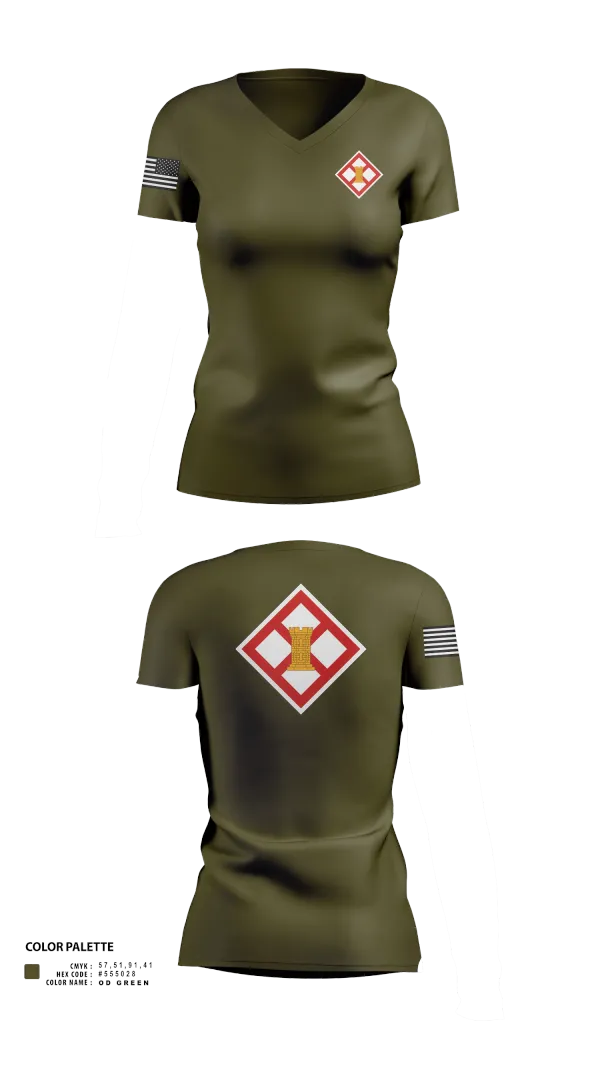 Womens Short Sleeve Vneck Shirt, 683rd ENG DET, , Teamtime, Team time, sublimation, custom sports apparel, team uniforms, spirit wear, spiritwear, sports uniforms, custom shirts, team store, custom team store, fundraiser sports, apparel fundraiser