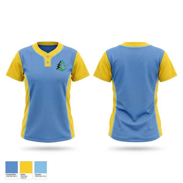 Two Button Softball Jersey, Del Webb, Softball, Teamtime, Team time, sublimation, custom sports apparel, team uniforms, spirit wear, spiritwear, sports uniforms, custom shirts, team store, custom team store, fundraiser sports, apparel fundraiser