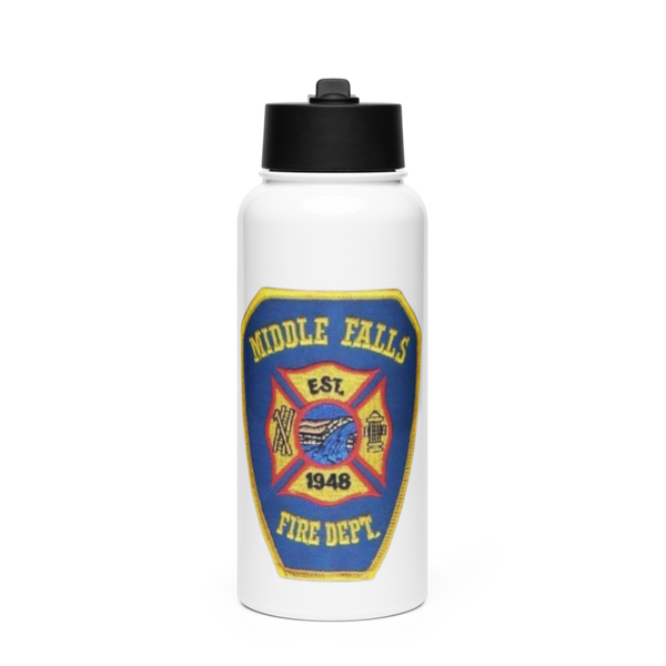 Middle Falls Fire Department Stainless Steel Water Bottle with a Straw Lid