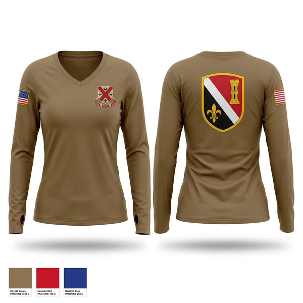 Womens Long Sleeve Vneck Shirt, 205TH HHC, National Guard, Teamtime, Team time, sublimation, custom sports apparel, team uniforms, spirit wear, spiritwear, sports uniforms, custom shirts, team store, custom team store, fundraiser sports, apparel fundraiser