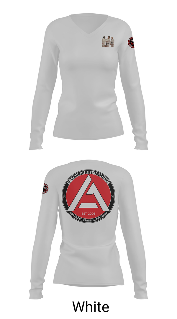 Womens Long Sleeve Vneck Shirt, Gracie JiuJitsu Athens, , Teamtime, Team time, sublimation, custom sports apparel, team uniforms, spirit wear, spiritwear, sports uniforms, custom shirts, team store, custom team store, fundraiser sports, apparel fundraiser