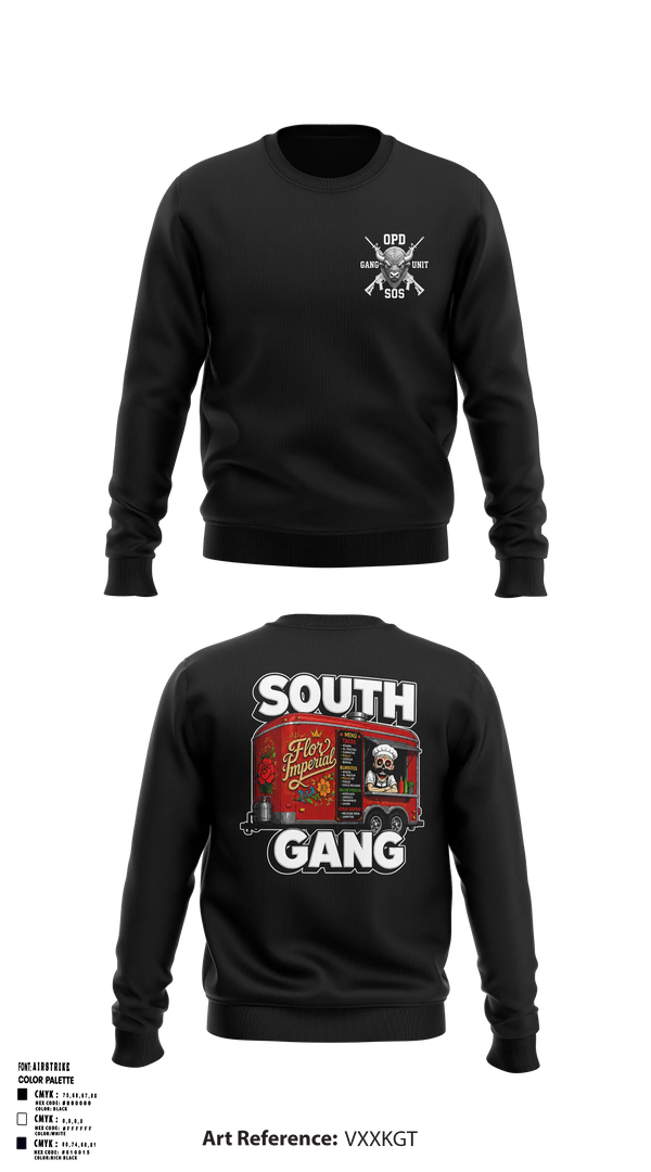 Crew Neck Sweatshirt, South Gang Unit, Police, Teamtime, Team time, sublimation, custom sports apparel, team uniforms, spirit wear, spiritwear, sports uniforms, custom shirts, team store, custom team store, fundraiser sports, apparel fundraiser