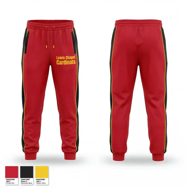 Sweatpants, Lewis Chapel Cardinals, Baseball, Teamtime, Team time, sublimation, custom sports apparel, team uniforms, spirit wear, spiritwear, sports uniforms, custom shirts, team store, custom team store, fundraiser sports, apparel fundraiser
