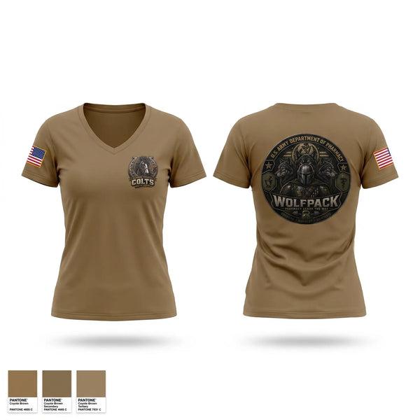 Womens Short Sleeve Vneck Shirt, Pharmacy colts, Army, Teamtime, Team time, sublimation, custom sports apparel, team uniforms, spirit wear, spiritwear, sports uniforms, custom shirts, team store, custom team store, fundraiser sports, apparel fundraiser