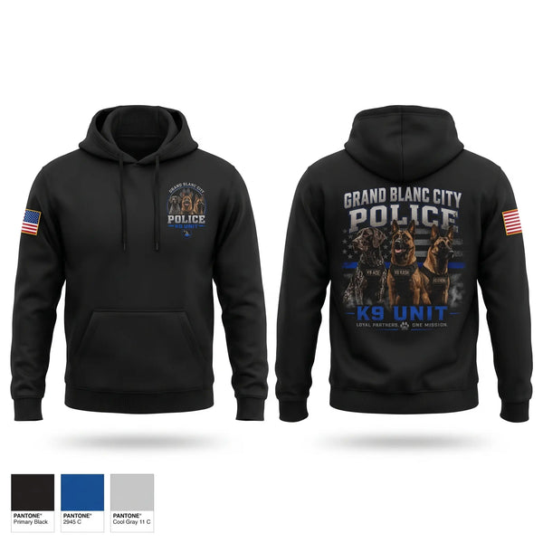 Hoodie, Grand Blanc City Police K9 Unit, Police, Teamtime, Team time, sublimation, custom sports apparel, team uniforms, spirit wear, spiritwear, sports uniforms, custom shirts, team store, custom team store, fundraiser sports, apparel fundraiser