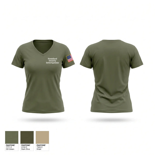 Womens Short Sleeve Vneck Shirt, Homeland Security Investigations, Police, Teamtime, Team time, sublimation, custom sports apparel, team uniforms, spirit wear, spiritwear, sports uniforms, custom shirts, team store, custom team store, fundraiser sports, apparel fundraiser