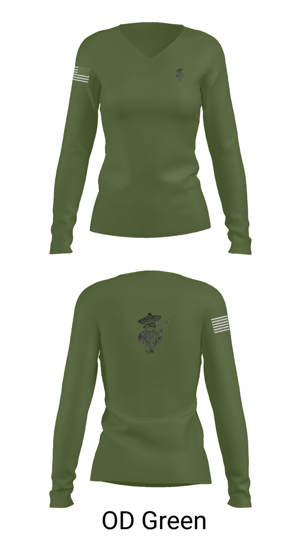 Womens Long Sleeve Vneck Shirt, 1/23 Scout Sniper Platoon, , Teamtime, Team time, sublimation, custom sports apparel, team uniforms, spirit wear, spiritwear, sports uniforms, custom shirts, team store, custom team store, fundraiser sports, apparel fundraiser