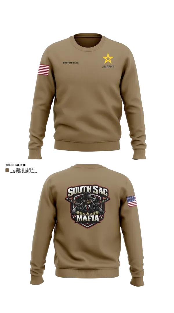 Crew Neck Sweatshirt, SAC SOUTH, Army, Teamtime, Team time, sublimation, custom sports apparel, team uniforms, spirit wear, spiritwear, sports uniforms, custom shirts, team store, custom team store, fundraiser sports, apparel fundraiser