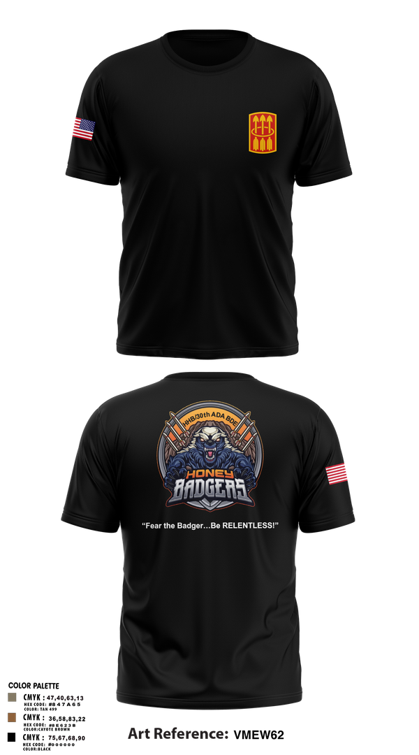 Short Sleeve Performance Shirt, Honey Badgers / 30X, Army, Teamtime, Team time, sublimation, custom sports apparel, team uniforms, spirit wear, spiritwear, sports uniforms, custom shirts, team store, custom team store, fundraiser sports, apparel fundraiser