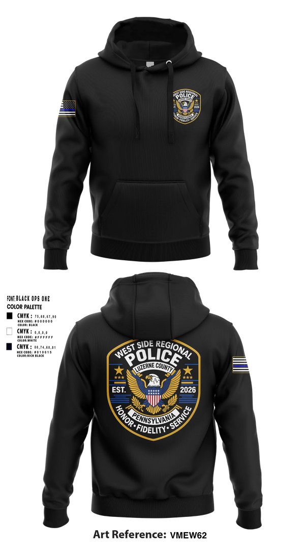 Hoodie, West Side regional police department, Police, Teamtime, Team time, sublimation, custom sports apparel, team uniforms, spirit wear, spiritwear, sports uniforms, custom shirts, team store, custom team store, fundraiser sports, apparel fundraiser