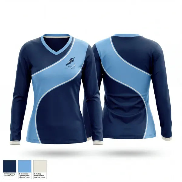 Womens Long Sleeve Vneck Shirt, Arena National, Baseball, Teamtime, Team time, sublimation, custom sports apparel, team uniforms, spirit wear, spiritwear, sports uniforms, custom shirts, team store, custom team store, fundraiser sports, apparel fundraiser
