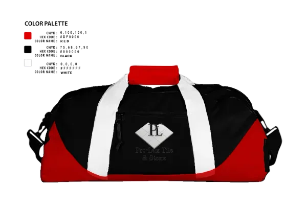 Duffle Bag, Pro-Lux Tile & Stone, , Teamtime, Team time, sublimation, custom sports apparel, team uniforms, spirit wear, spiritwear, sports uniforms, custom shirts, team store, custom team store, fundraiser sports, apparel fundraiser