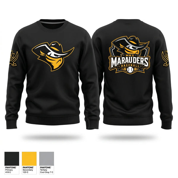 Crew Neck Sweatshirt, MK5 Marauders, Baseball, Teamtime, Team time, sublimation, custom sports apparel, team uniforms, spirit wear, spiritwear, sports uniforms, custom shirts, team store, custom team store, fundraiser sports, apparel fundraiser