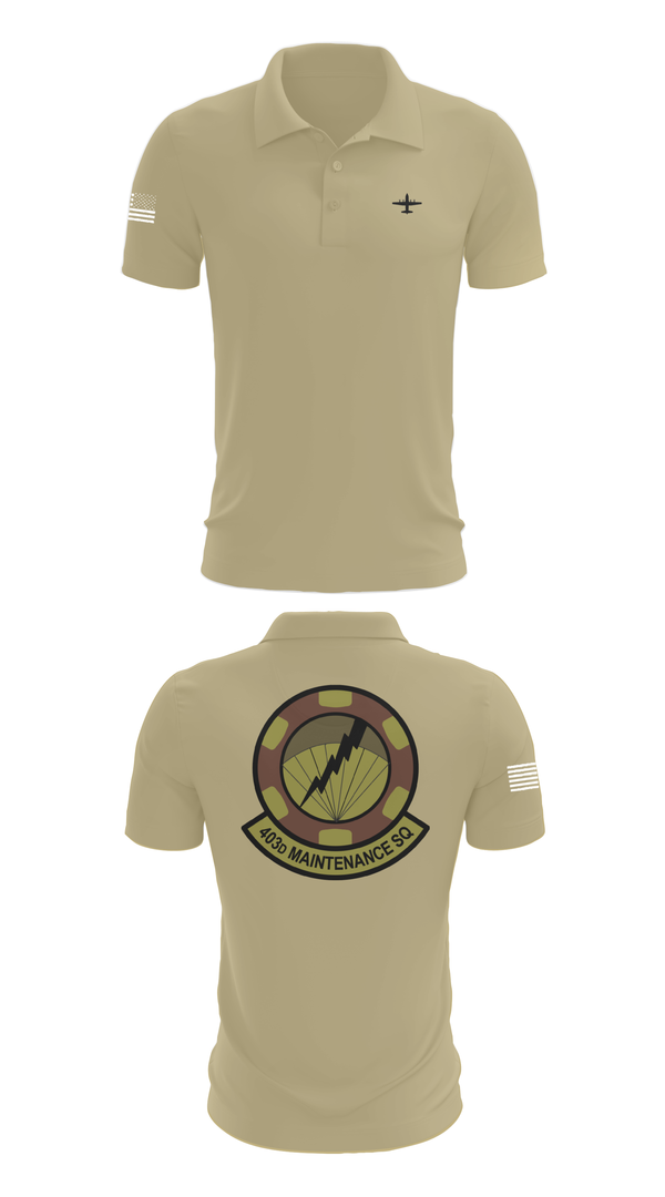 Short Sleeve Performance Polo, 403 Maintenance Sqd, Air Force, Teamtime, Team time, sublimation, custom sports apparel, team uniforms, spirit wear, spiritwear, sports uniforms, custom shirts, team store, custom team store, fundraiser sports, apparel fundraiser