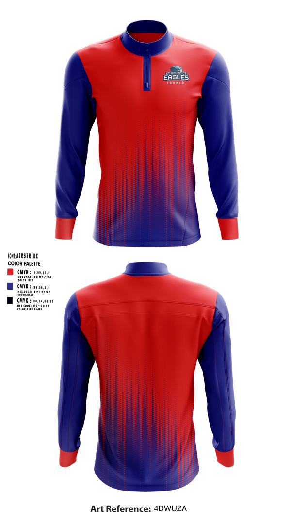 Quarter Zip Jacket, SBA Eagles Tennis, Tennis, Teamtime, Team time, sublimation, custom sports apparel, team uniforms, spirit wear, spiritwear, sports uniforms, custom shirts, team store, custom team store, fundraiser sports, apparel fundraiser