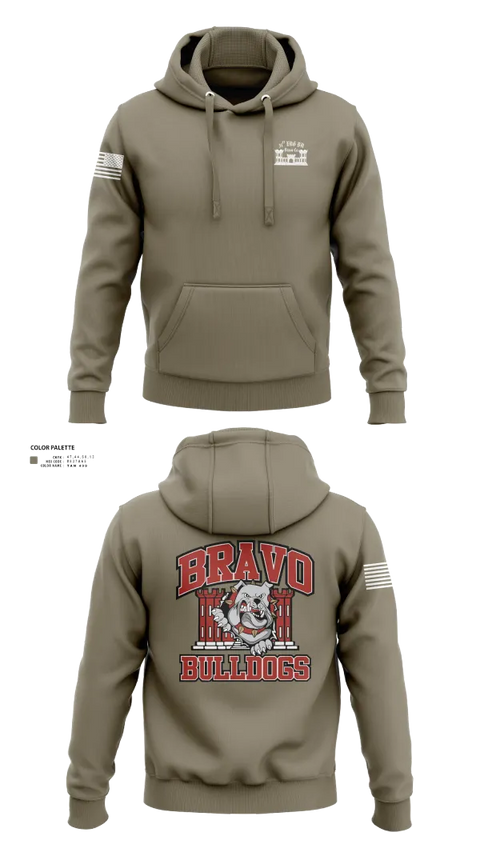 Hoodie, Bravo Company “Bulldogs” 31st Engineer Battalion, , Teamtime, Team time, sublimation, custom sports apparel, team uniforms, spirit wear, spiritwear, sports uniforms, custom shirts, team store, custom team store, fundraiser sports, apparel fundraiser