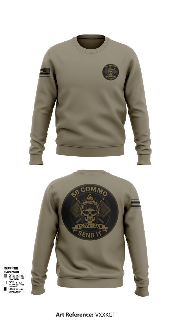 Crew Neck Sweatshirt, 1/278th ACR, , Teamtime, Team time, sublimation, custom sports apparel, team uniforms, spirit wear, spiritwear, sports uniforms, custom shirts, team store, custom team store, fundraiser sports, apparel fundraiser