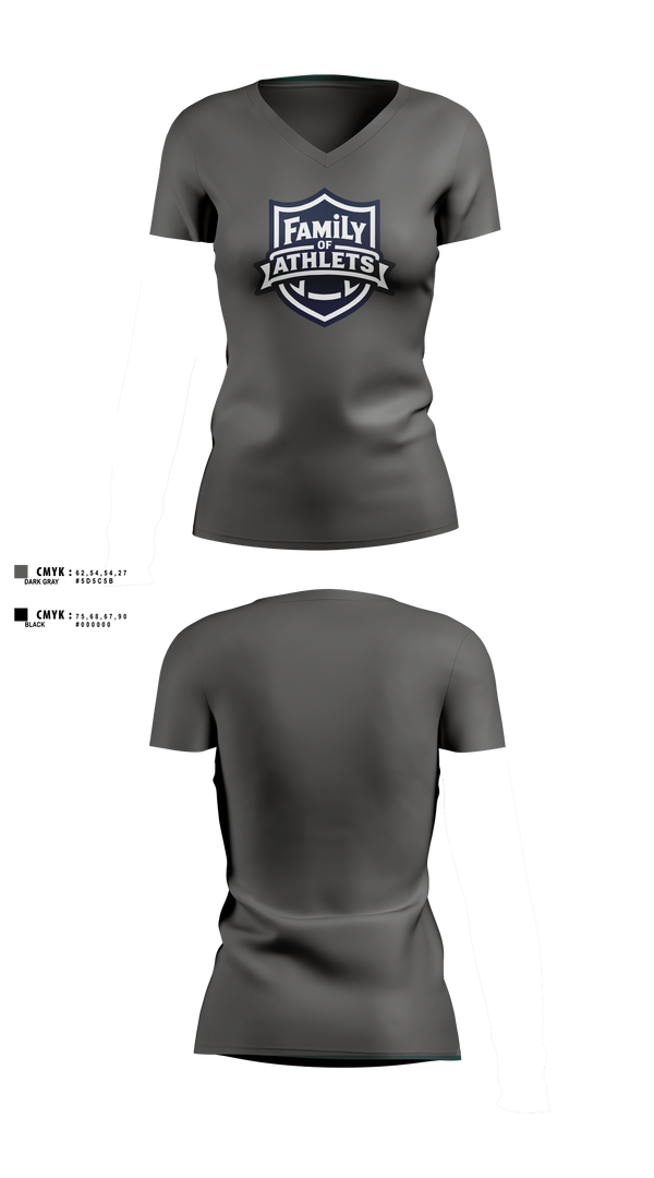 Womens Short Sleeve Vneck Shirt, Family Of Athletes, , Teamtime, Team time, sublimation, custom sports apparel, team uniforms, spirit wear, spiritwear, sports uniforms, custom shirts, team store, custom team store, fundraiser sports, apparel fundraiser