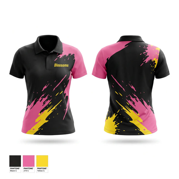 Short Sleeve Performance Polo, Blossoms, Women's Soccer, Teamtime, Team time, sublimation, custom sports apparel, team uniforms, spirit wear, spiritwear, sports uniforms, custom shirts, team store, custom team store, fundraiser sports, apparel fundraiser