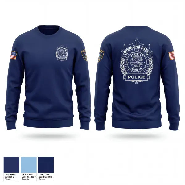 Crew Neck Sweatshirt, Overland Park Police, Police, Teamtime, Team time, sublimation, custom sports apparel, team uniforms, spirit wear, spiritwear, sports uniforms, custom shirts, team store, custom team store, fundraiser sports, apparel fundraiser