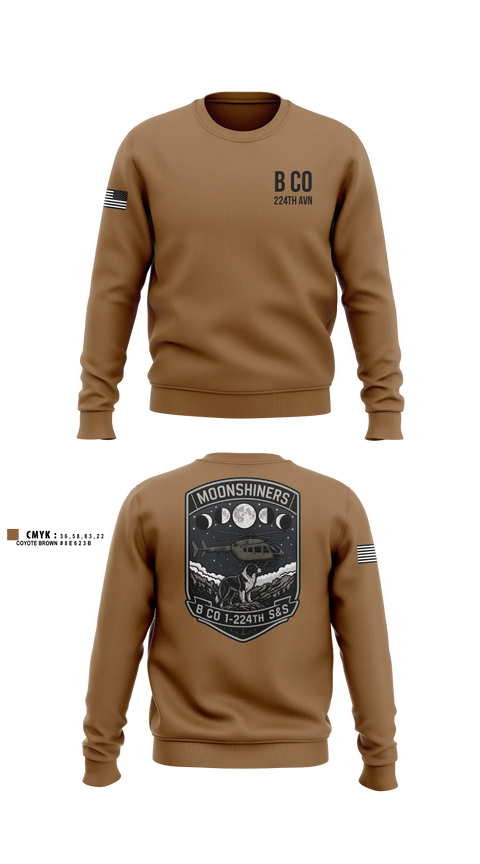Crew Neck Sweatshirt, B Co 1-224th AVN, National Guard, Teamtime, Team time, sublimation, custom sports apparel, team uniforms, spirit wear, spiritwear, sports uniforms, custom shirts, team store, custom team store, fundraiser sports, apparel fundraiser