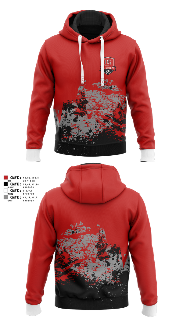 Hoodie, Bremen Soccer, Men's Soccer, Teamtime, Team time, sublimation, custom sports apparel, team uniforms, spirit wear, spiritwear, sports uniforms, custom shirts, team store, custom team store, fundraiser sports, apparel fundraiser
