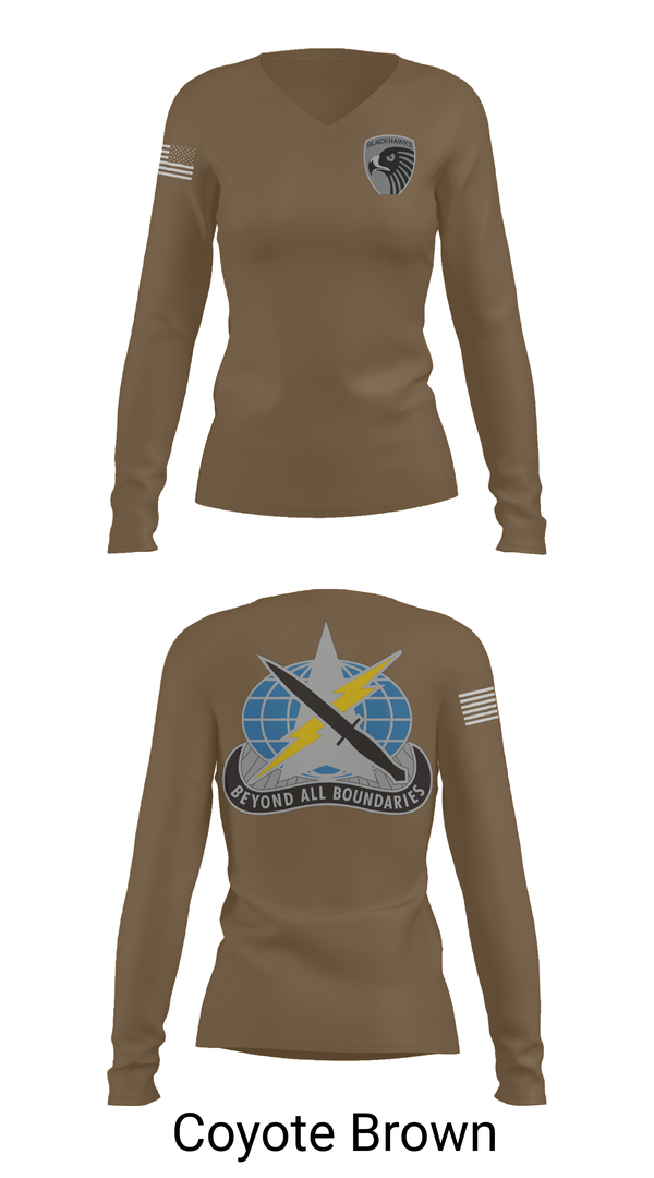Womens Long Sleeve Vneck Shirt, 743rd MI BN, , Teamtime, Team time, sublimation, custom sports apparel, team uniforms, spirit wear, spiritwear, sports uniforms, custom shirts, team store, custom team store, fundraiser sports, apparel fundraiser