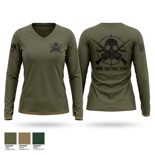 Womens Long Sleeve Vneck Shirt, Hennepin County WMD Tactical Team, Police, Teamtime, Team time, sublimation, custom sports apparel, team uniforms, spirit wear, spiritwear, sports uniforms, custom shirts, team store, custom team store, fundraiser sports, apparel fundraiser