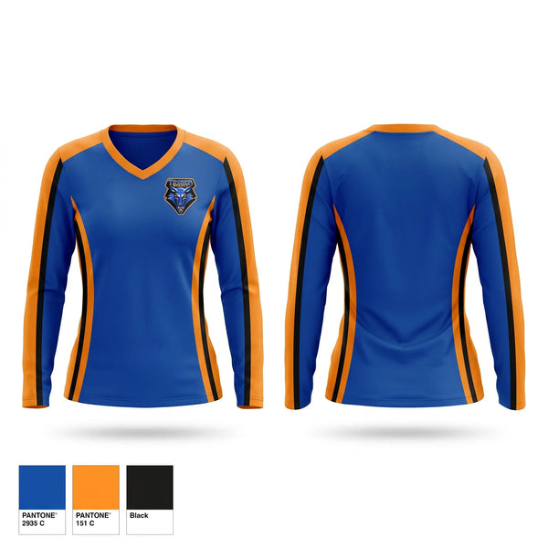 Womens Long Sleeve Vneck Shirt, Tekoa Senior High School Wrestling, Wrestling, Teamtime, Team time, sublimation, custom sports apparel, team uniforms, spirit wear, spiritwear, sports uniforms, custom shirts, team store, custom team store, fundraiser sports, apparel fundraiser