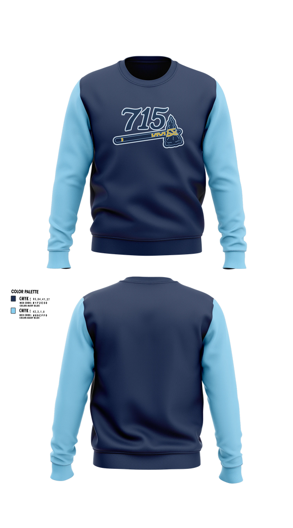 Crew Neck Sweatshirt, 715 Hammers, Baseball, Teamtime, Team time, sublimation, custom sports apparel, team uniforms, spirit wear, spiritwear, sports uniforms, custom shirts, team store, custom team store, fundraiser sports, apparel fundraiser