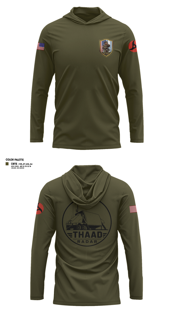 Long Sleeve Performance Shirt with hood, 13th MDB, Army, Teamtime, Team time, sublimation, custom sports apparel, team uniforms, spirit wear, spiritwear, sports uniforms, custom shirts, team store, custom team store, fundraiser sports, apparel fundraiser