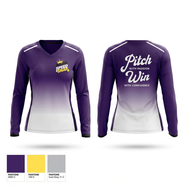 Womens Long Sleeve Vneck Shirt, Spins, Speed & Snap Pitching, , Teamtime, Team time, sublimation, custom sports apparel, team uniforms, spirit wear, spiritwear, sports uniforms, custom shirts, team store, custom team store, fundraiser sports, apparel fundraiser