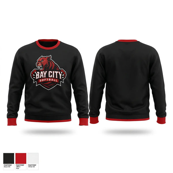 Crew Neck Sweatshirt, Bay City Panthers, Softball, Teamtime, Team time, sublimation, custom sports apparel, team uniforms, spirit wear, spiritwear, sports uniforms, custom shirts, team store, custom team store, fundraiser sports, apparel fundraiser