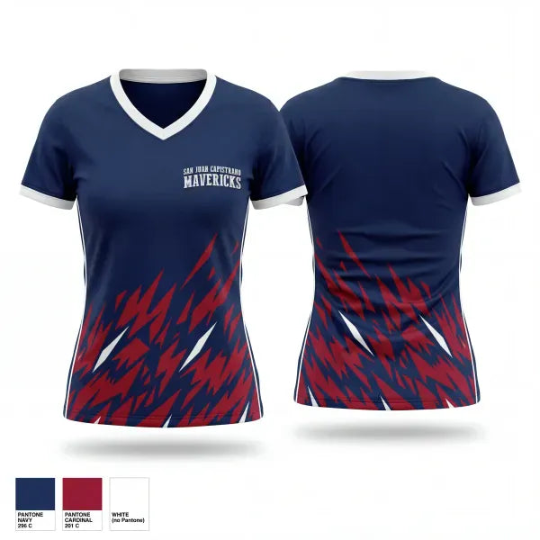 Womens Short Sleeve Vneck Shirt, San Juan Capistrano Mavericks, Baseball, Teamtime, Team time, sublimation, custom sports apparel, team uniforms, spirit wear, spiritwear, sports uniforms, custom shirts, team store, custom team store, fundraiser sports, apparel fundraiser