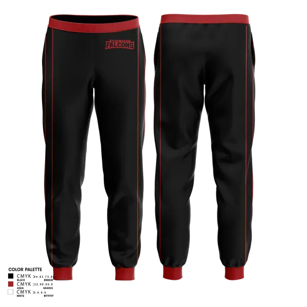 Joggers, DALY CITY FALCONS, Men's Basketball, Teamtime, Team time, sublimation, custom sports apparel, team uniforms, spirit wear, spiritwear, sports uniforms, custom shirts, team store, custom team store, fundraiser sports, apparel fundraiser