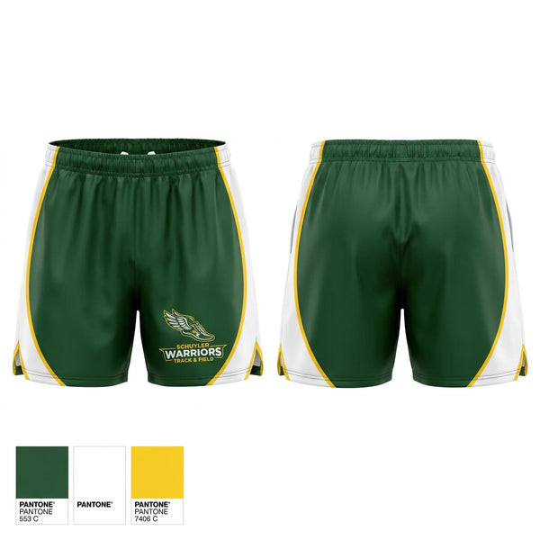Track Shorts, Schuyler High School, Track & Field, Teamtime, Team time, sublimation, custom sports apparel, team uniforms, spirit wear, spiritwear, sports uniforms, custom shirts, team store, custom team store, fundraiser sports, apparel fundraiser