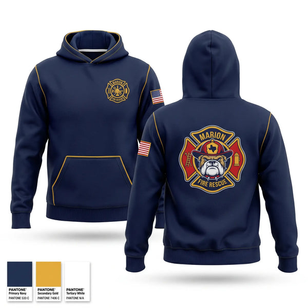 Hoodie, Marion Fire Rescue, Fire Department, Teamtime, Team time, sublimation, custom sports apparel, team uniforms, spirit wear, spiritwear, sports uniforms, custom shirts, team store, custom team store, fundraiser sports, apparel fundraiser