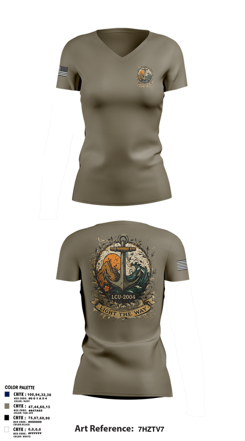 Womens Short Sleeve Vneck Shirt, LCU-2004, Army, Teamtime, Team time, sublimation, custom sports apparel, team uniforms, spirit wear, spiritwear, sports uniforms, custom shirts, team store, custom team store, fundraiser sports, apparel fundraiser