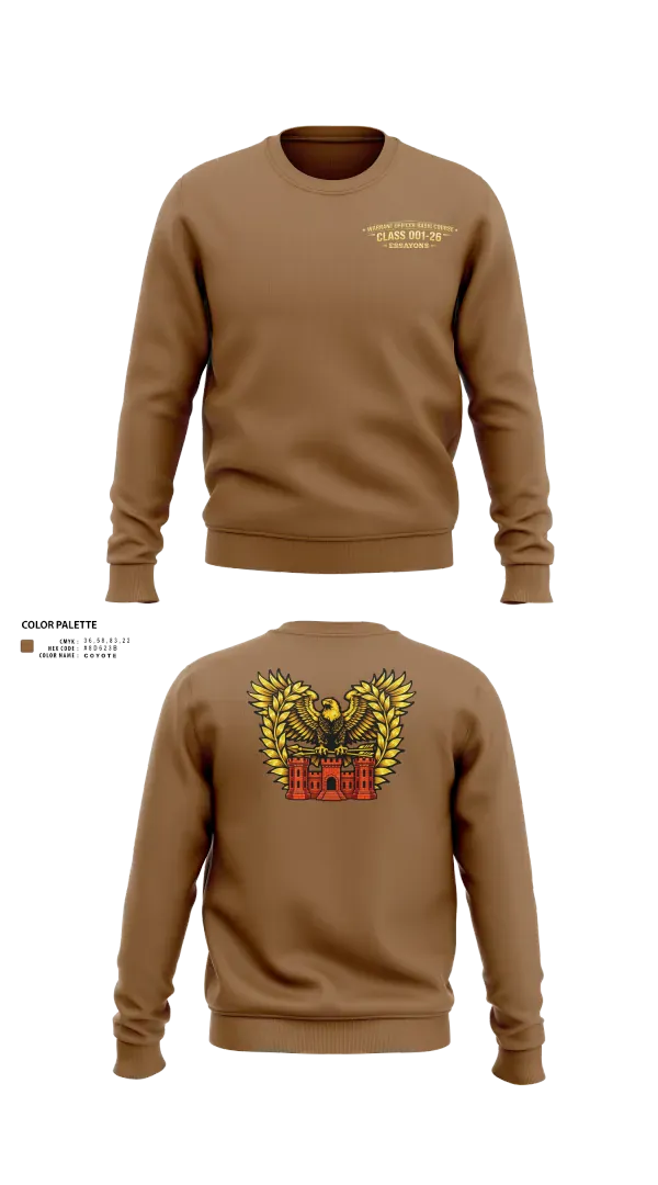 Crew Neck Sweatshirt, Engineer WOBC Class 26-001, Army, Teamtime, Team time, sublimation, custom sports apparel, team uniforms, spirit wear, spiritwear, sports uniforms, custom shirts, team store, custom team store, fundraiser sports, apparel fundraiser