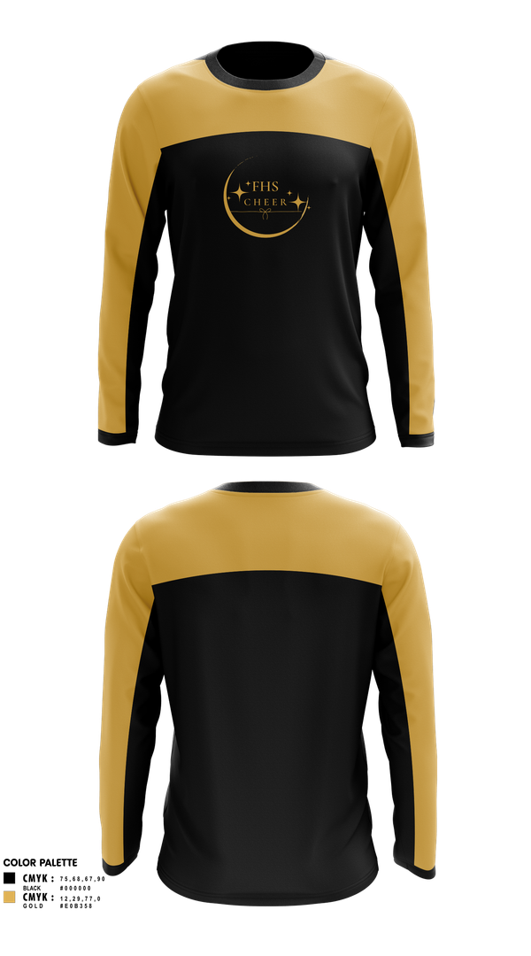 Long Sleeve Performance Shirt, Fredericktown High School Cheerleading, Cheer, Teamtime, Team time, sublimation, custom sports apparel, team uniforms, spirit wear, spiritwear, sports uniforms, custom shirts, team store, custom team store, fundraiser sports, apparel fundraiser